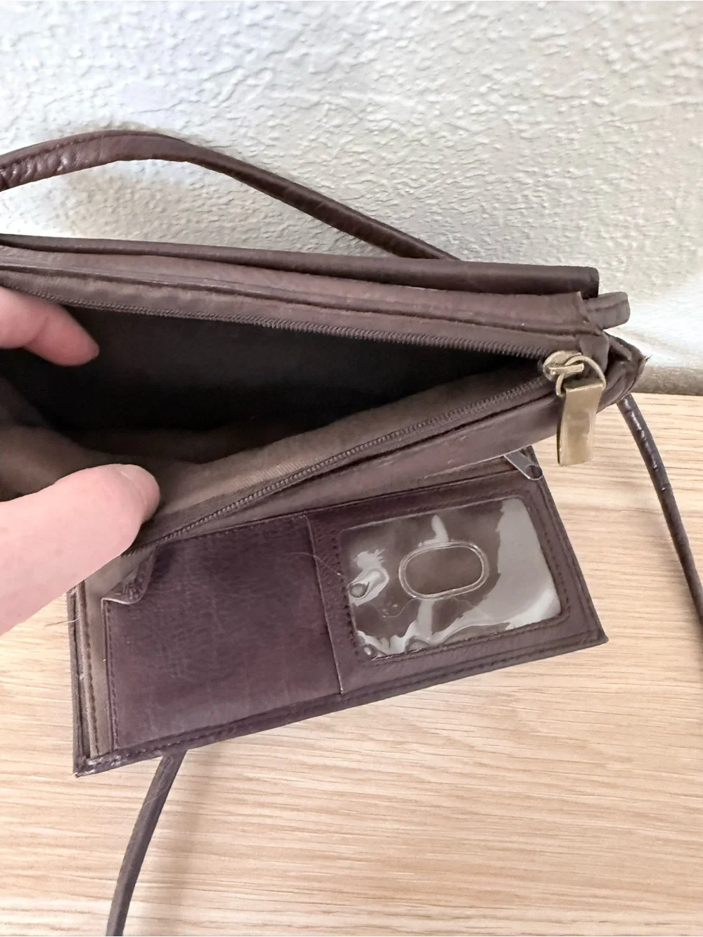 Vintage Fossil Wallet Brown Crossbody
